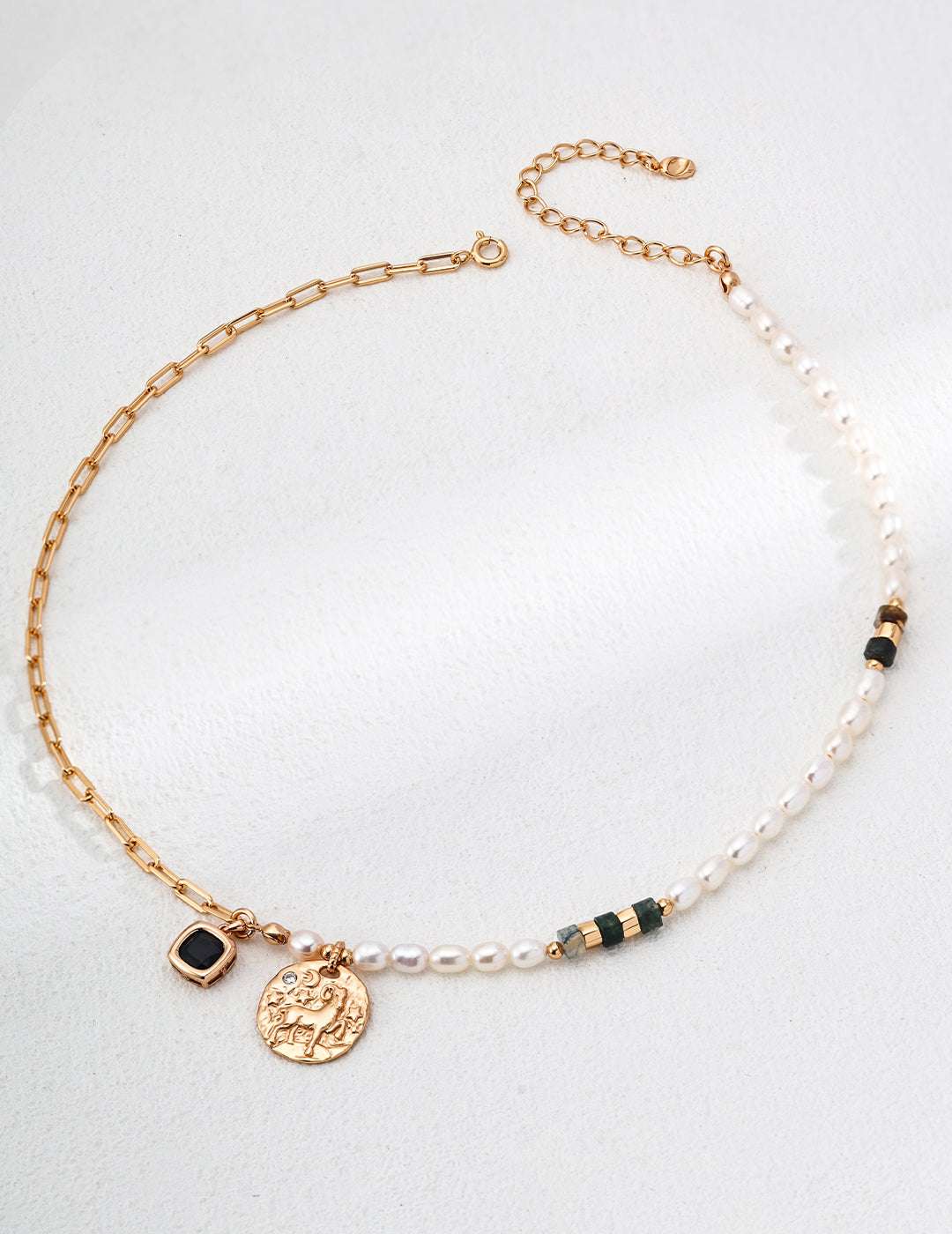 Moss Agate Sonata Necklace |Eudorra Jewelry.
