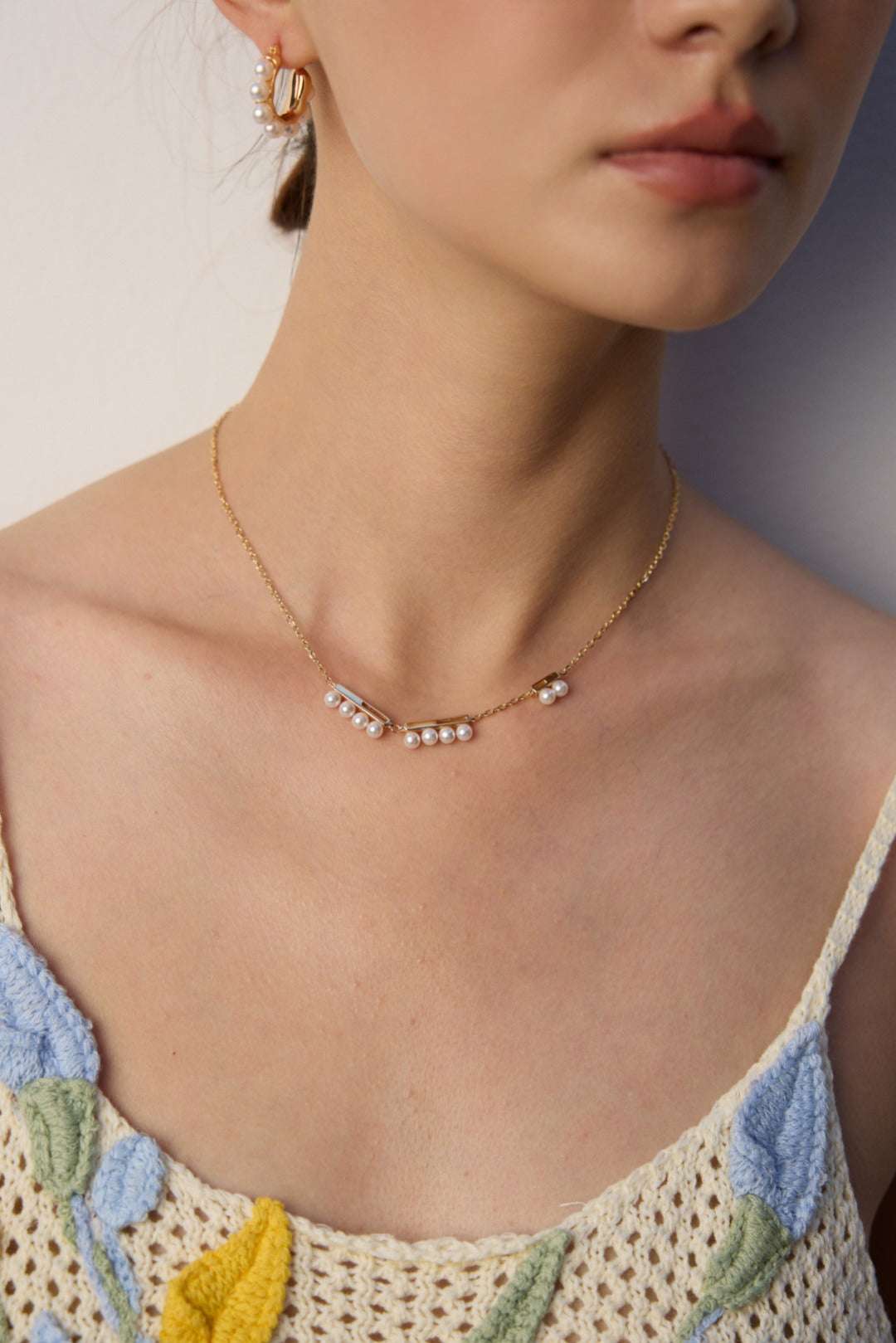 Nacre Radiance Necklace |Eudorra Jewelry.