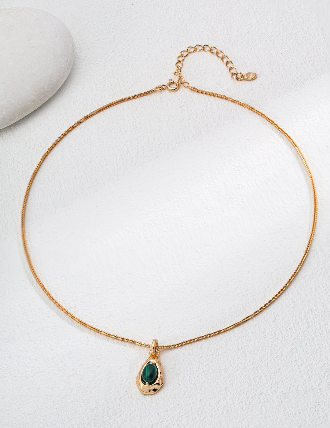 Malachite Pendant Necklace | Sterling Silver Pendant | Eudorra Jewelry